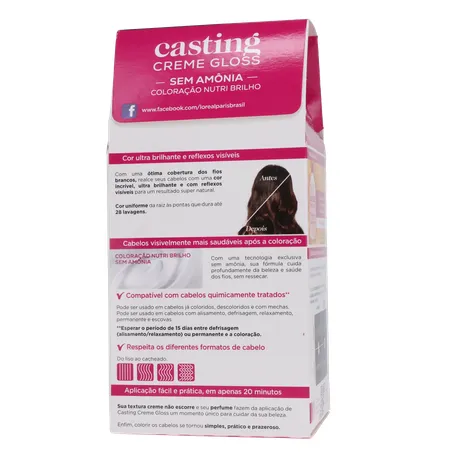 Tinta de Cabelo L'Oreal Casting 400 Castanho Natural 360-19