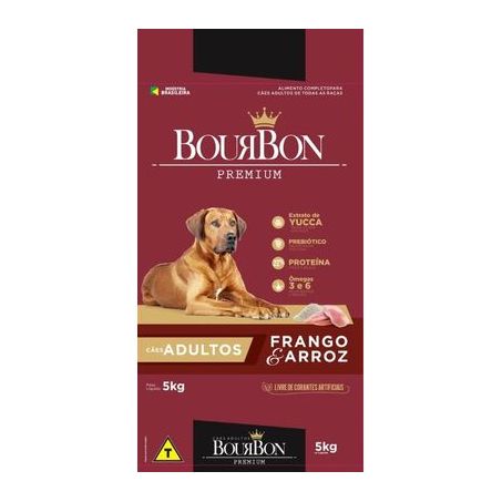 Raçao Bourbon Premium 5kg Frango e Arroz