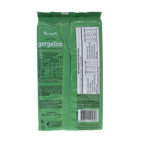 Biscoito Salgado Parati Cracker Gergelim Pacote 400gr 360-18