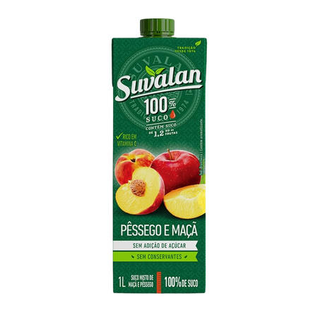 SUCO SUVALAN 100% PÊSSEGO/MAÇÃ ZERO 1L