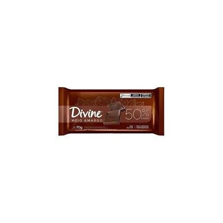 Chocolate divine amargo 50% cacau 70g