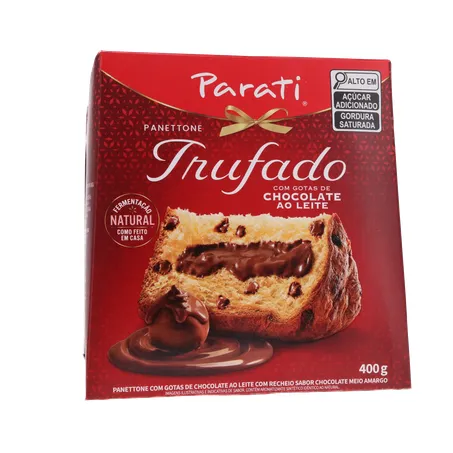 Panettone Parati Trufado com Gotas de Chocolate Ao Leite Caixa 400gr 360-17