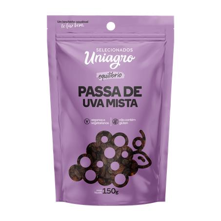Uvas passas mistas uniagro 150g