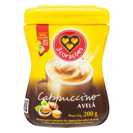 CAPPUCCINO SOLÚVEL AVELÃ 3 CORAÇÕES