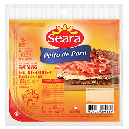 Peito de peru seara fatiado pacote 180g