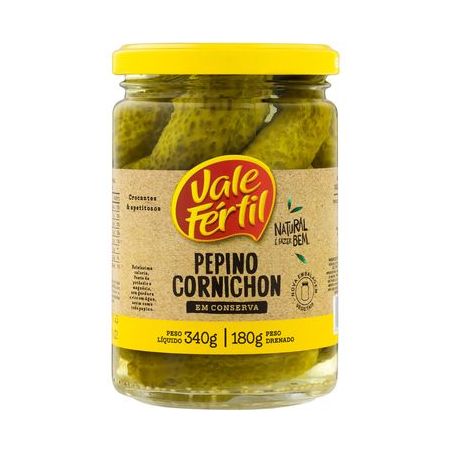 Pepino em Conserva Vale Fértil Cornichon Vidro 180G