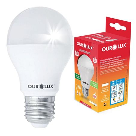 Lamp Led Ourolux 15w Bivolt Branca 6500k