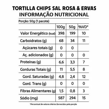 TORTILLA CHIPS SAL ROSA E ERVAS 50G - BELIVE 360-1