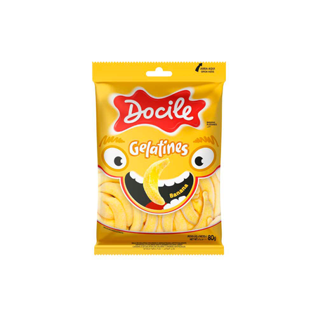 Bala de Gelatina Docile Banana Pacote 80G