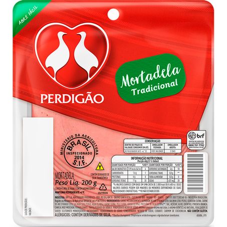 Mortadela Perdigão Tradicional Fatiada Embalagem 200G