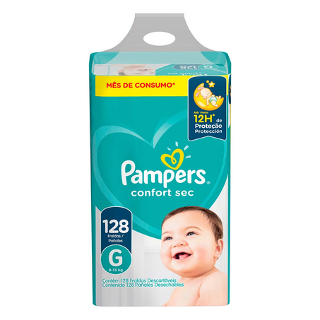 FRALDA PAMPERS CONFORT SEC G C/128