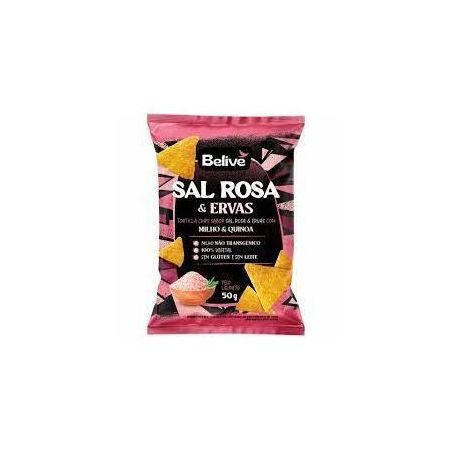 Tortilha belive sabor sal rosa e ervas milho e quinoa 50g
