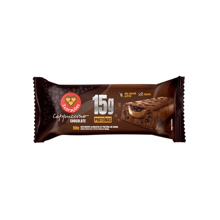 Barra de Proteína 3 Corações Cappuccino Chocolate 50g