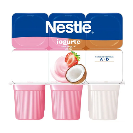 IOGURTE NESTLÉ MORANGO+COCO BANDEJA 510G