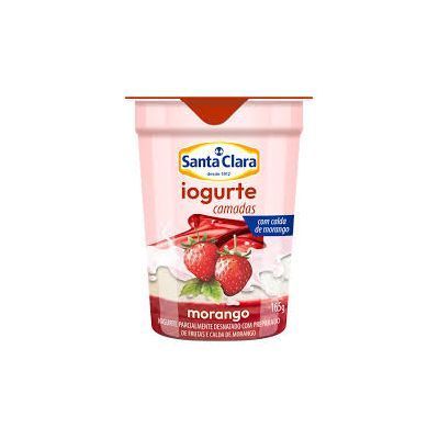 Iogurte desnatado morango santa clara 165g