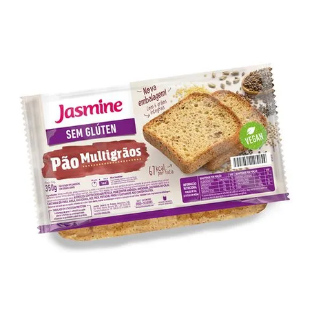 PÃO JASMINE MULTIGRÃOS VEGAN S/GLÚTEN 350G