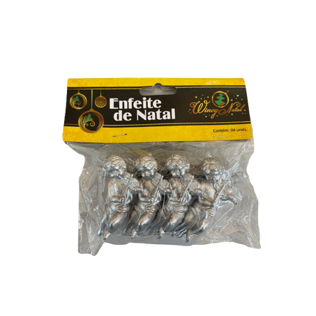 ENFEITE NATAL WINCY ANJOS C/4 7X4 CM NTA1081      
