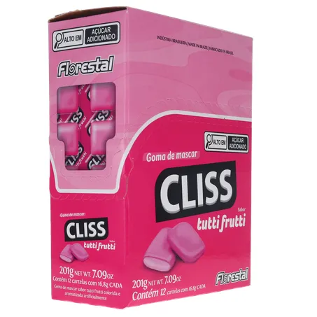 Goma de Mascar Cliss Tutti Frutti Caixa 201gr 360-13