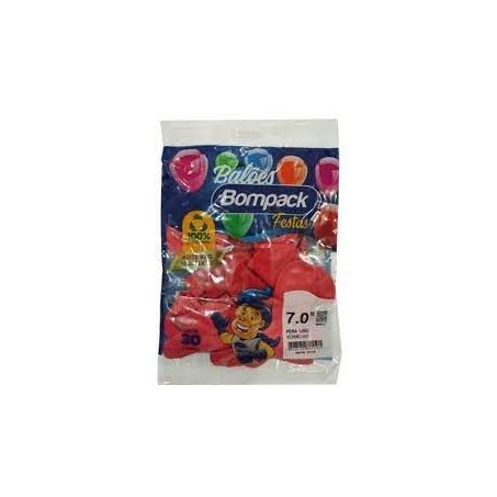 Balao bompack liso vermelho n.07 c/30un
