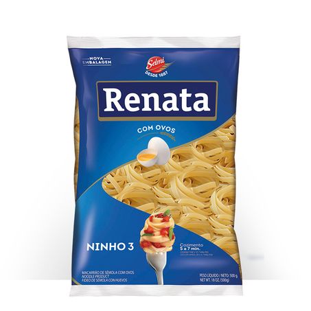 Massa com ovos renata ninho n° 3 500g