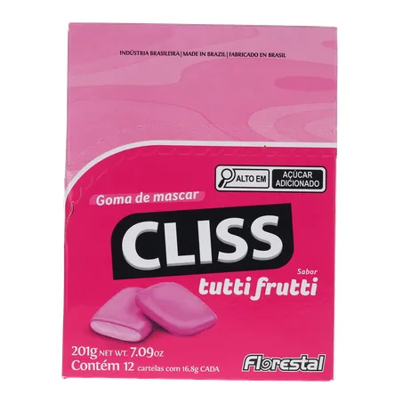 Goma de Mascar Cliss Tutti Frutti Caixa 201gr 360-18