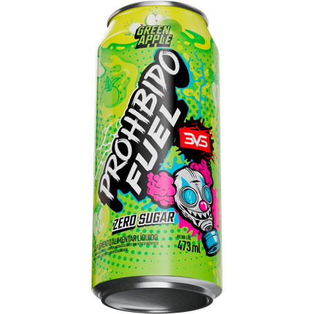 PRÉ TREINO PROHIBIDO FUEL ZERO AÇÚCAR GREEN APPLE LATA 473ML