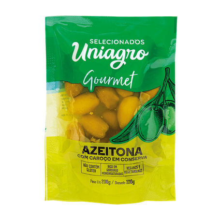 Azeitona Verde Com Caroço Uniagro 100g