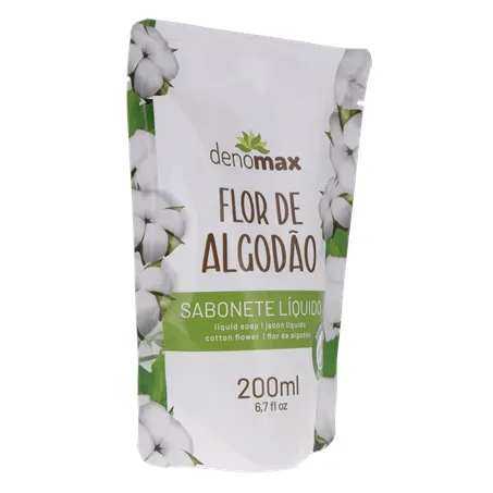 SABONETE LÍQUIDO DENOMAX SACHÊ FLOR DE ALGODÃO 200ML 360-33