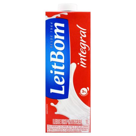 Leite Pasteurizado Leitebom Homoge Integral Garrafa 1 L