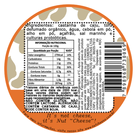 QUEIJO VEG MEIA CURA DEFUMADO 130G - NUTCHEESE 360-1