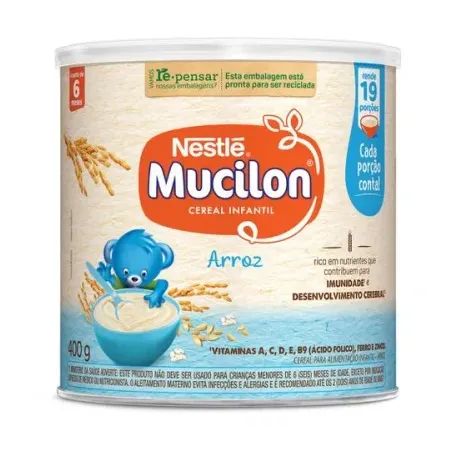 Alimento Infantil Nestlé Mucilon Arroz Lata 400g 
 