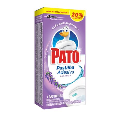 PASTILHA ADESIVA SANITÁRIA PATO LAVANDA C/3 PROMOCIONAL