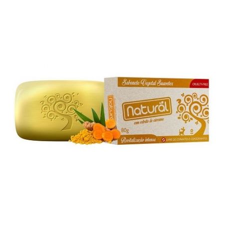 Sabonete Vegetal Natural Com Extrato De Cúrcuma 80G
