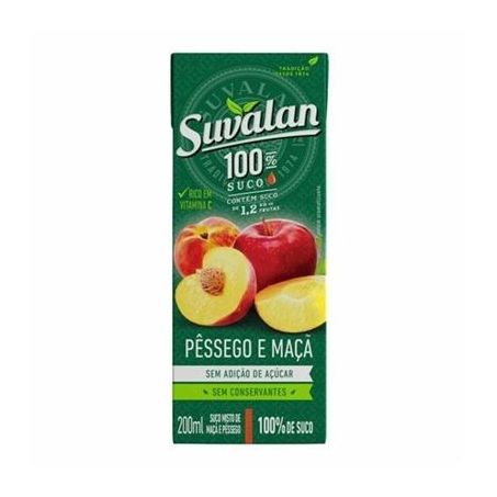 SUCO DE MAÇA + PESSEGO 200ML - SUVALAN