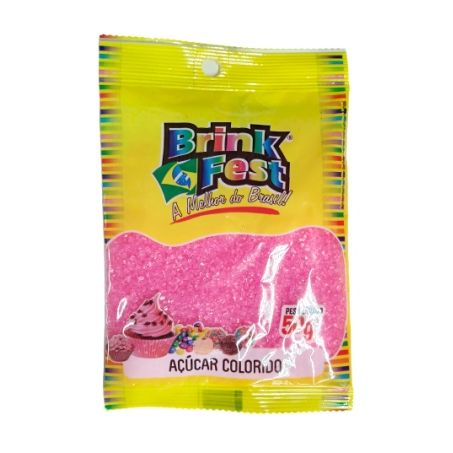 Acucar colorido brink fest rosa 50g