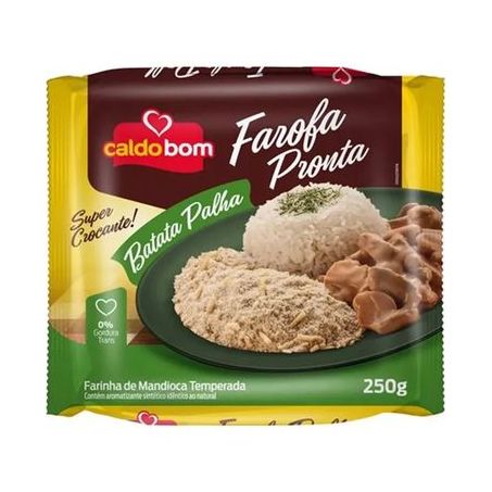 Farofa de mandioca caldo bom 250g temperada com batata palha
