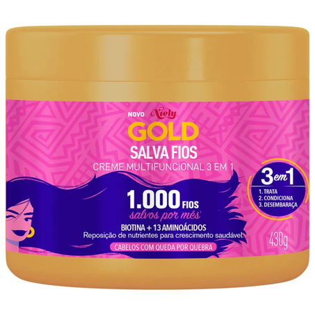 Creme tratamento niely gold 430ml salva fios