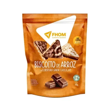 BISCOITO DE ARROZ COM CHOCOLATE 60G - FHOM