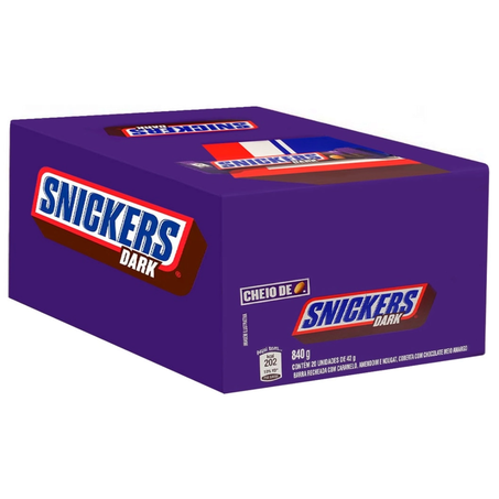 Chocolate barrinha snickers dark 42g pcc/20un