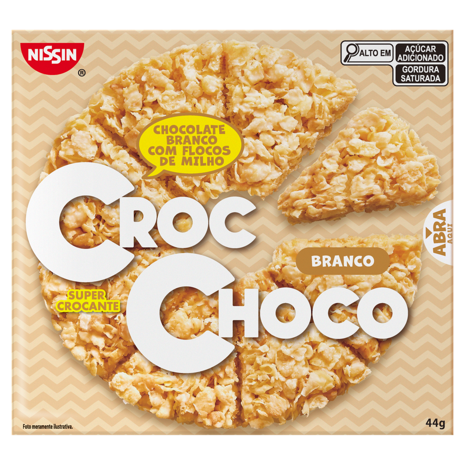 Chocolate Branco Com Flocos Nissin Croc Choco 44g | Koch Supermercado