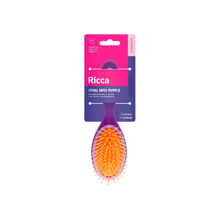 ESCOVA CABELO RICCA ALMOFADA PURPLE OVAL 