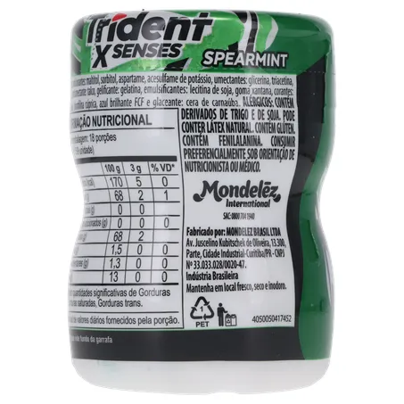 GOMA MASCAR TRIDENT GARRAFA SPEARMINT 54G 360-22