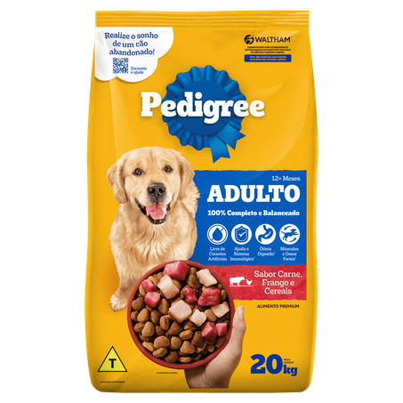RAÇÃO PEDIGREE ADULTO CARNE FRANGO E CEREAIS 20KG