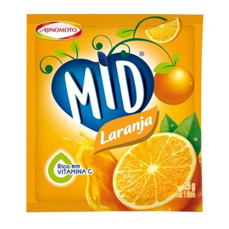 Refresco em Pó Mid Laranja Sachê 25G