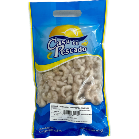 Camarão Casa Do Pescado 7 Barba Descascado Pacote 400g 
 