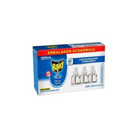 RAID ELETRICO 45 NOITES REFIL C/3 32,9 ML         