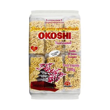 BARRA DE ARROZ OKOSHI CARAM.200G