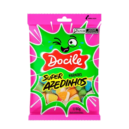 Bala docile 80g super azedinhos pirâmides