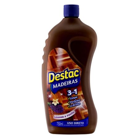 Limpa Pisos Madeira Destac Cuidado das Flores Squeeze 750ml