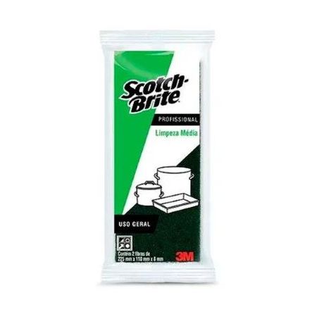 Esponja fibra de limpeza uso geral profissional scotch brite c/2un